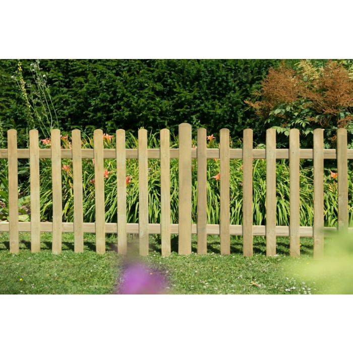Forest Ultima Pale Picket Fence Panel 6ft x 3ft (1.83m x 0.9m) Treated Timber (Pack of 3)