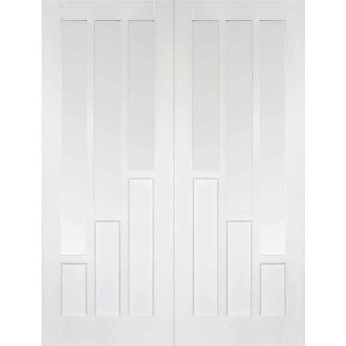 LPD Coventry 3P 3L Glazed Internal Door Pairs 1981 x 1219mm Primed White