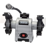 Draper 150mm 370W Heavy Duty Bench Grinder with Worklight 230V