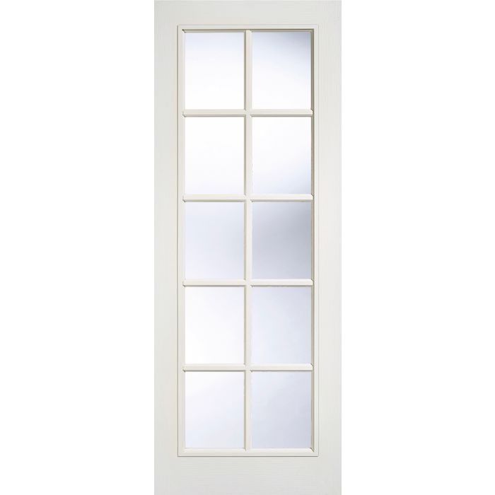 LPD Textured SA 10L Glazed Internal Door 1981 x 762mm Primed White Composite