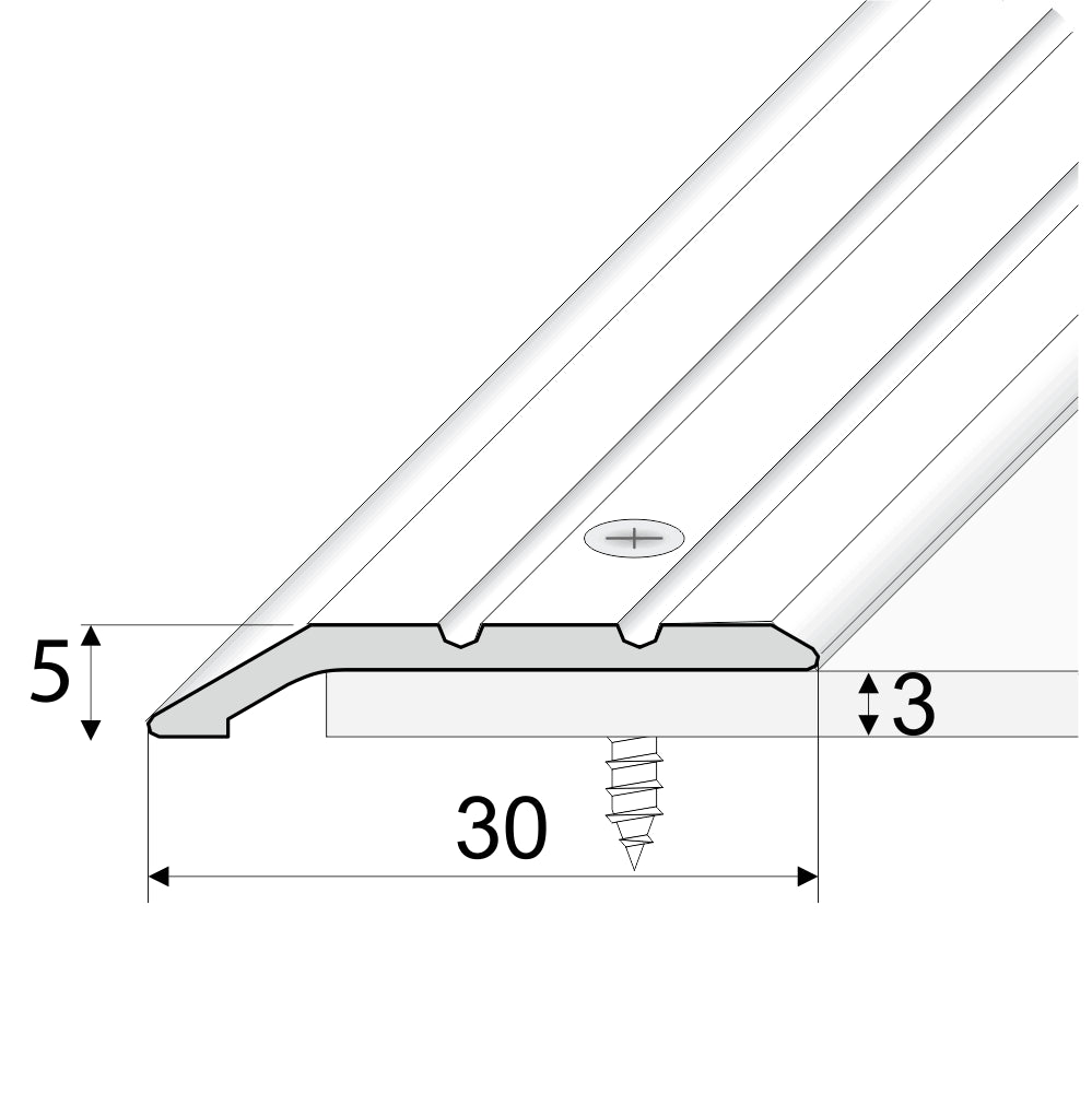 A01 30mm Anodised Aluminium Door Threshold Ramp Profile