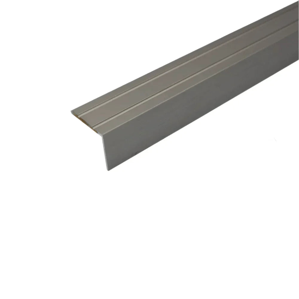 A36 25 x 20mm Anodised Aluminium Self Adhesive Stair Nosing Edge Trim Inox