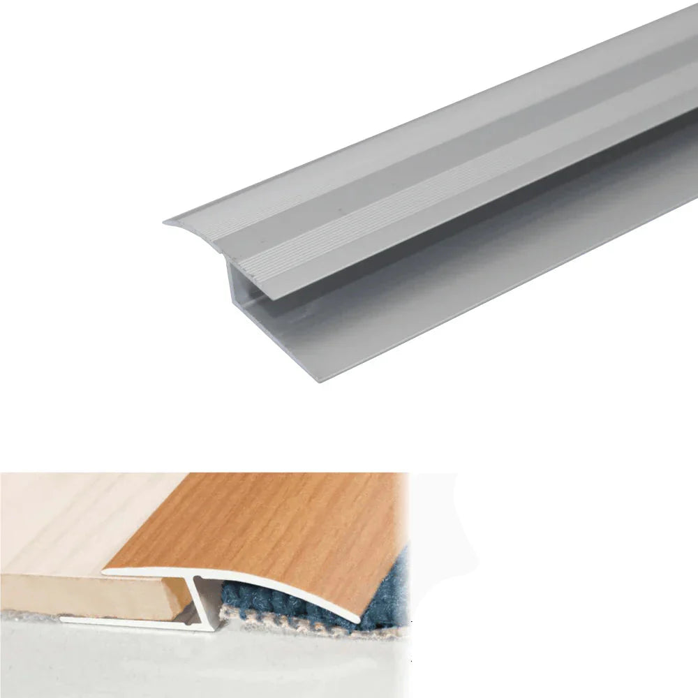 A62 40mm Anodised Aluminium Door Threshold Ramp Profile Silver 0.9m