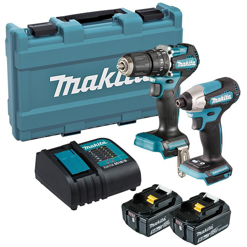 Makita DLX2414ST 18V LXT Combi Drill & Impact Driver Kit 2 x 5.0Ah
