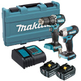 Makita DLX2414ST 18V LXT Combi Drill & Impact Driver Kit 2 x 5.0Ah