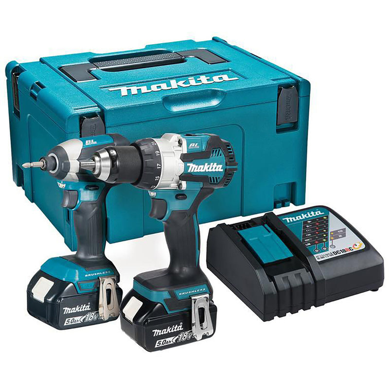 Makita DLX2507TJ 18V LXT Combi Drill & Impact Driver Kit 2 x 5.0Ah