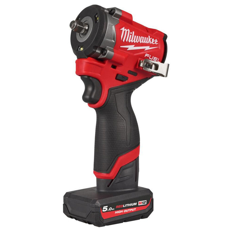 Milwaukee M12FCIWF38G3-502X FUEL™Compact 3/8" Impact Wrench with Friction Ring 2 x 5.0Ah