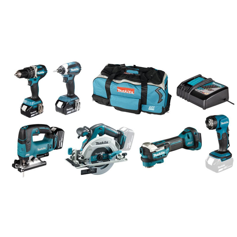 Makita DLX6132TX1 18V LXT Brushless 6 Piece Kit 3 x 5.0Ah