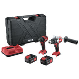 FLEX 18V Brushless Combi Drill & Impact Driver Twin Pack 2 x 5.0Ah