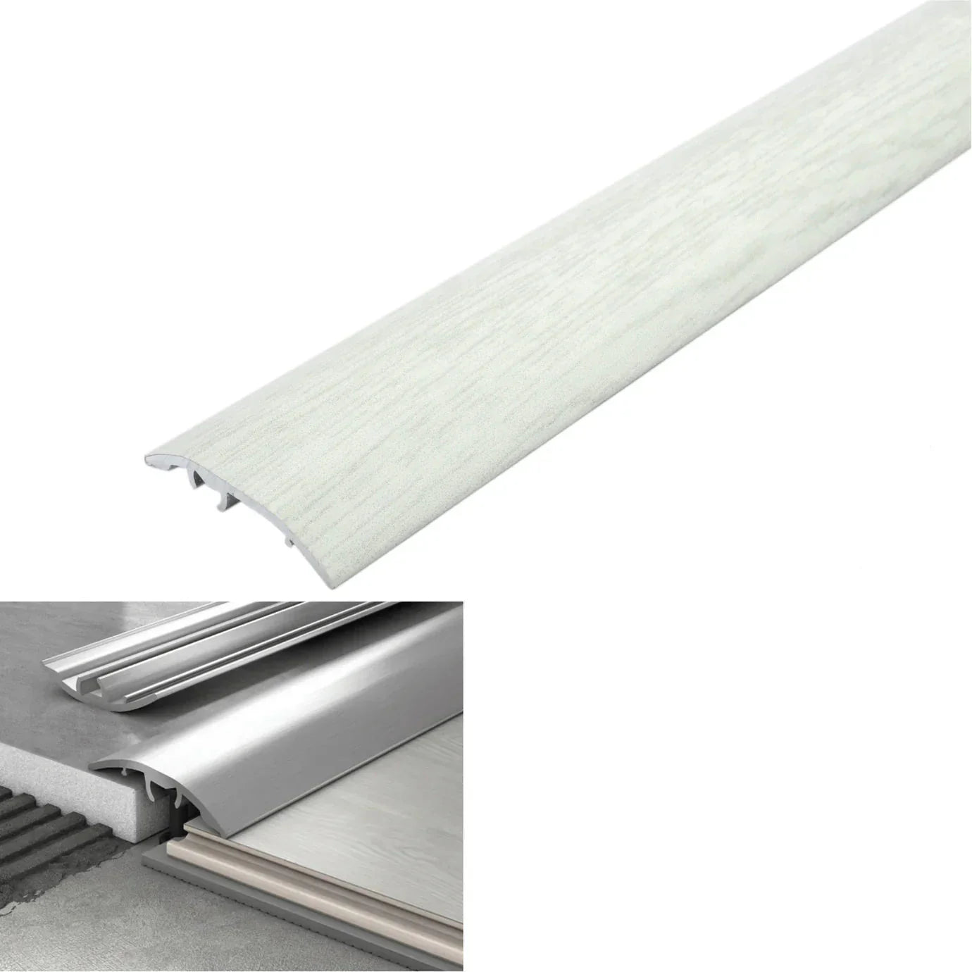 37mm Aluminium 4-in-1 Wood-Effect Door Threshold S16K 130 Platinum Maple