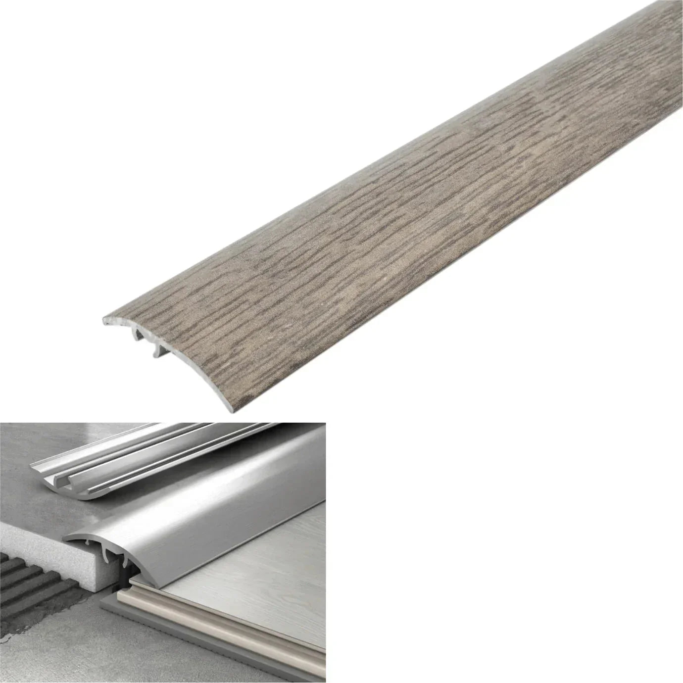 37mm Aluminium 4-in-1 Wood-Effect Door Threshold S16K 175 California Oak