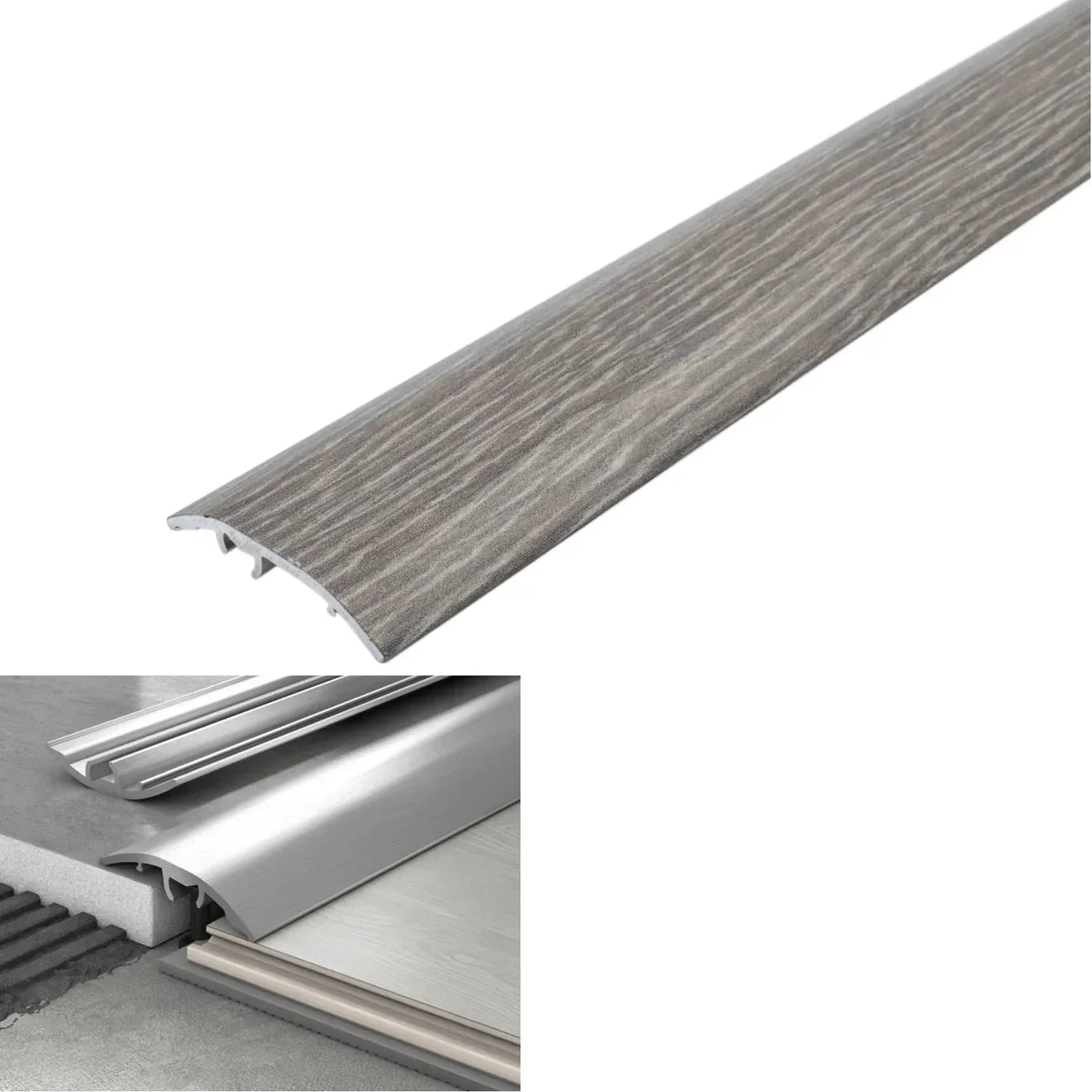 37mm Aluminium 4-in-1 Wood-Effect Door Threshold S16K 180 Mexican Oak