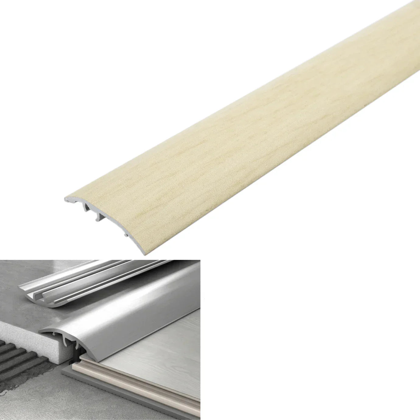 37mm Aluminium 4-in-1 Wood-Effect Door Threshold S16K 185 Summer Beech