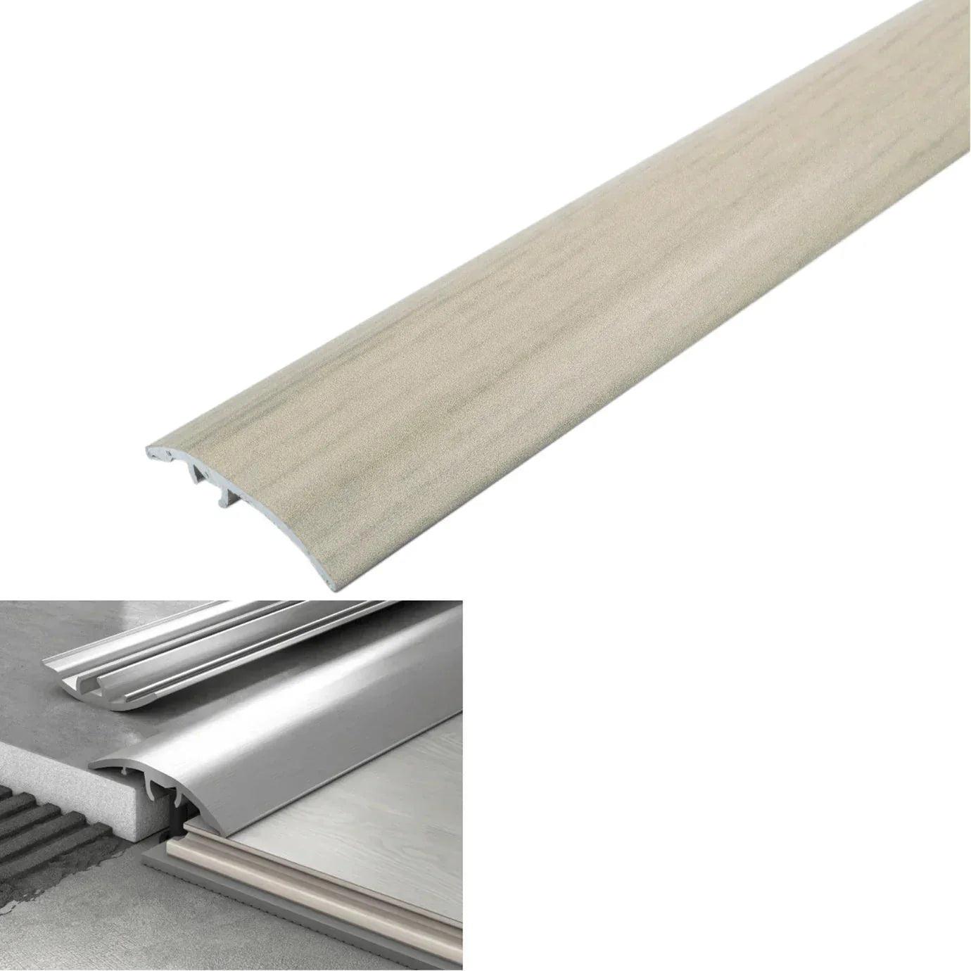 37mm Aluminium 4-in-1 Wood-Effect Door Threshold S16K 200 Belgian Pine