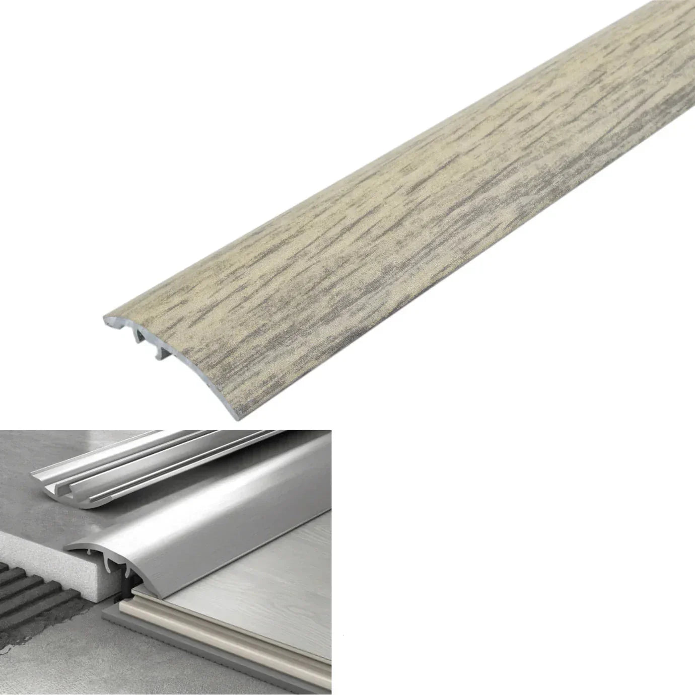 37mm Aluminium 4-in-1 Wood-Effect Door Threshold S16K 210 Orlando Pine