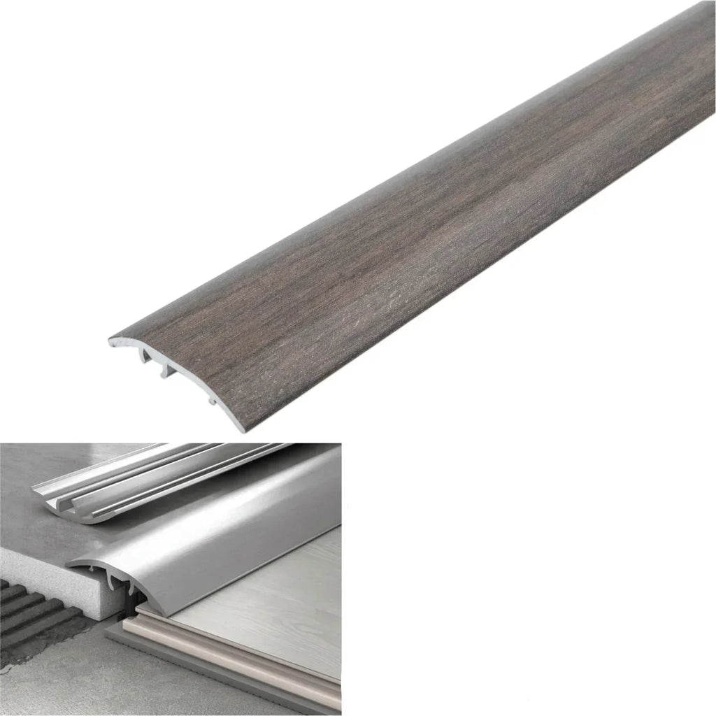 37mm Aluminium 4-in-1 Wood-Effect Door Threshold S16K 295 Burnt Walnut
