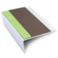 ASL16 66x32mm Aluminium Non Slip Stair Nosing Edge Trim With Pvc Insert Brown