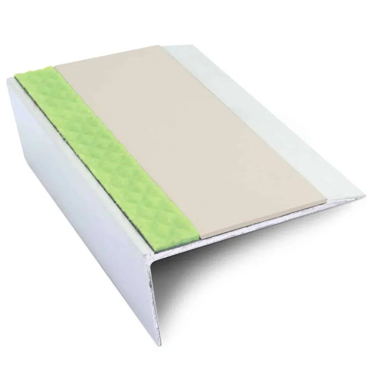ASL16 66x32mm Aluminium Non Slip Stair Nosing Edge Trim With Pvc Insert Canvas