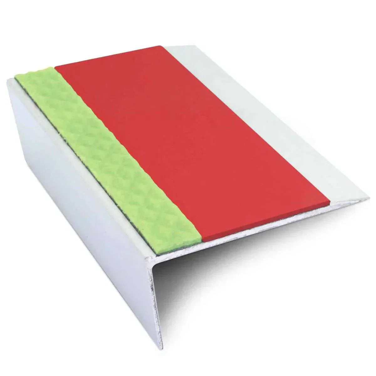 ASL16 66x32mm Aluminium Non Slip Stair Nosing Edge Trim With Pvc Insert Red