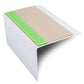 ASL21 67x55mm DDA Compliant Aluminium Non Slip Stair Nosing Edge Trim With Pvc Insert Beige