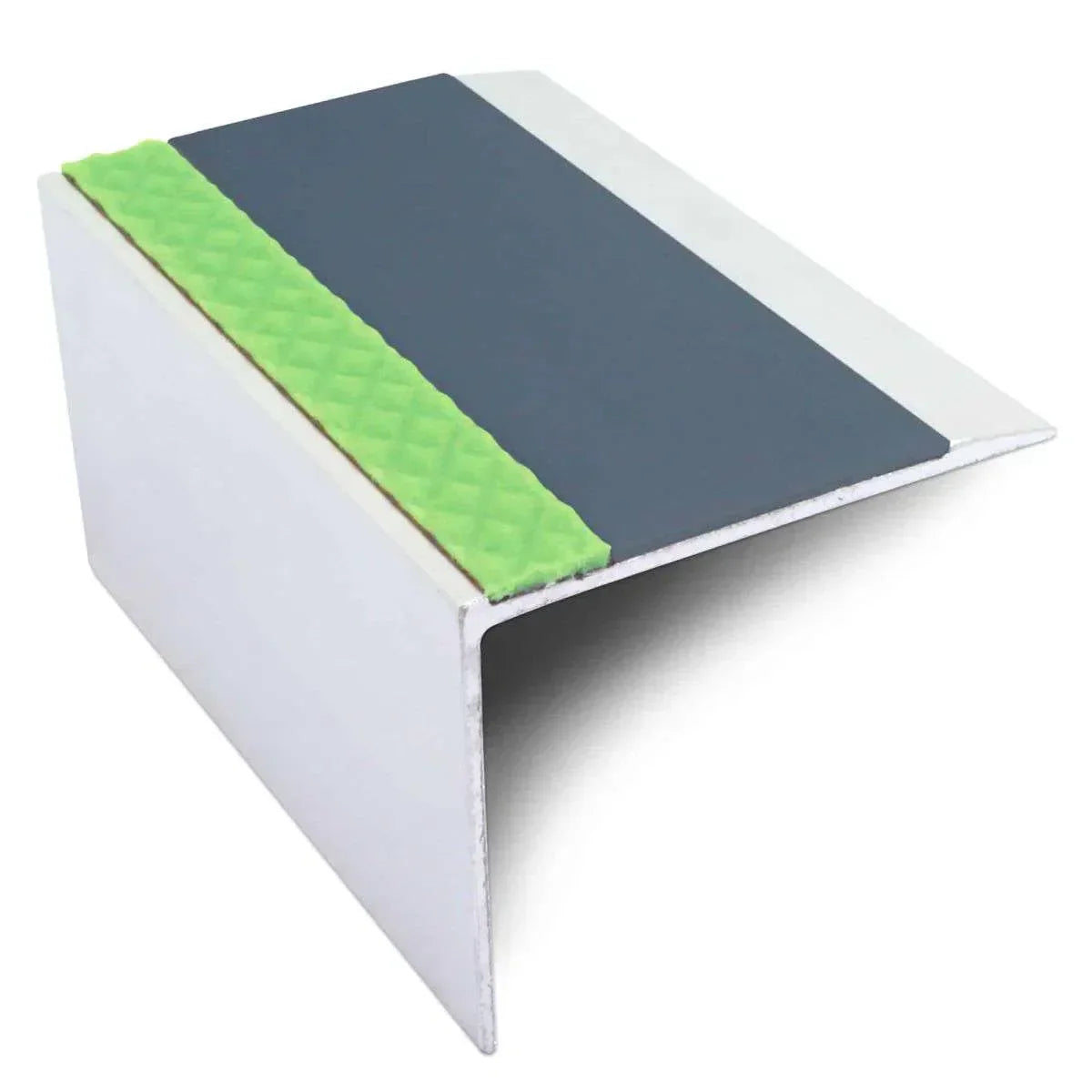 ASL21 67x55mm DDA Compliant Aluminium Non Slip Stair Nosing Edge Trim With Pvc Insert Cobalt Blue