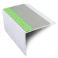 ASL21 67x55mm DDA Compliant Aluminium Non Slip Stair Nosing Edge Trim With Pvc Insert Dolphin Grey