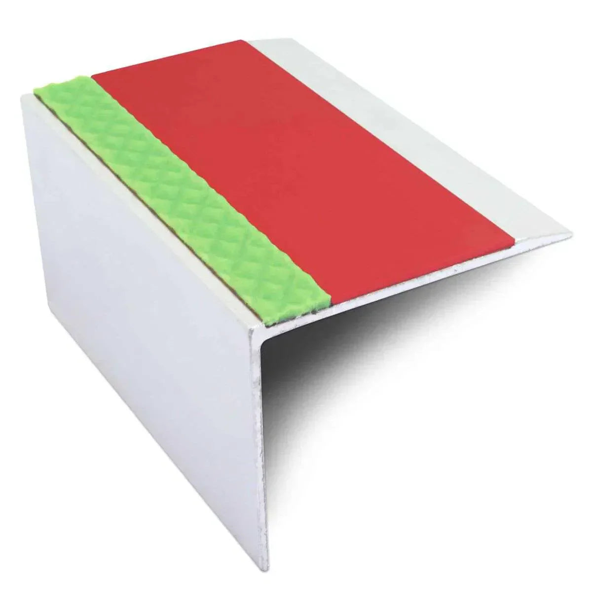 ASL21 67x55mm DDA Compliant Aluminium Non Slip Stair Nosing Edge Trim With Pvc Insert Red