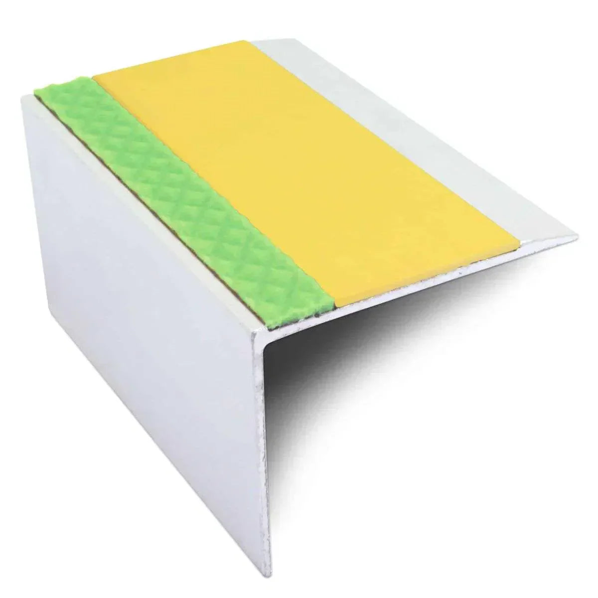 ASL21 67x55mm DDA Compliant Aluminium Non Slip Stair Nosing Edge Trim With Pvc Insert Yellow