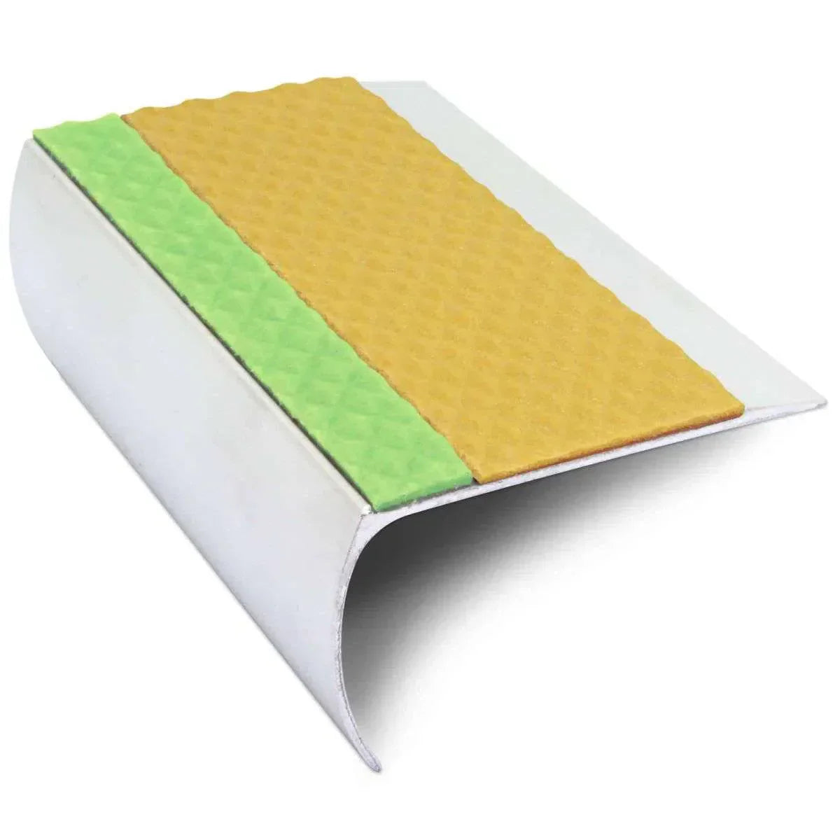 ASL25 69x40mm Tredsafe Aluminium Non Slip Stair Nosing Edge Trim With Pvc Insert Yellow Tredsafe