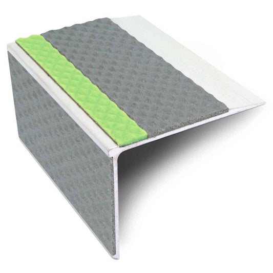 ASL27 75x58mm Tredsafe DDA Compliant Aluminium Non Slip Stair Nosing – Straight With Pvc Insert Dolphin Grey Tredsafe