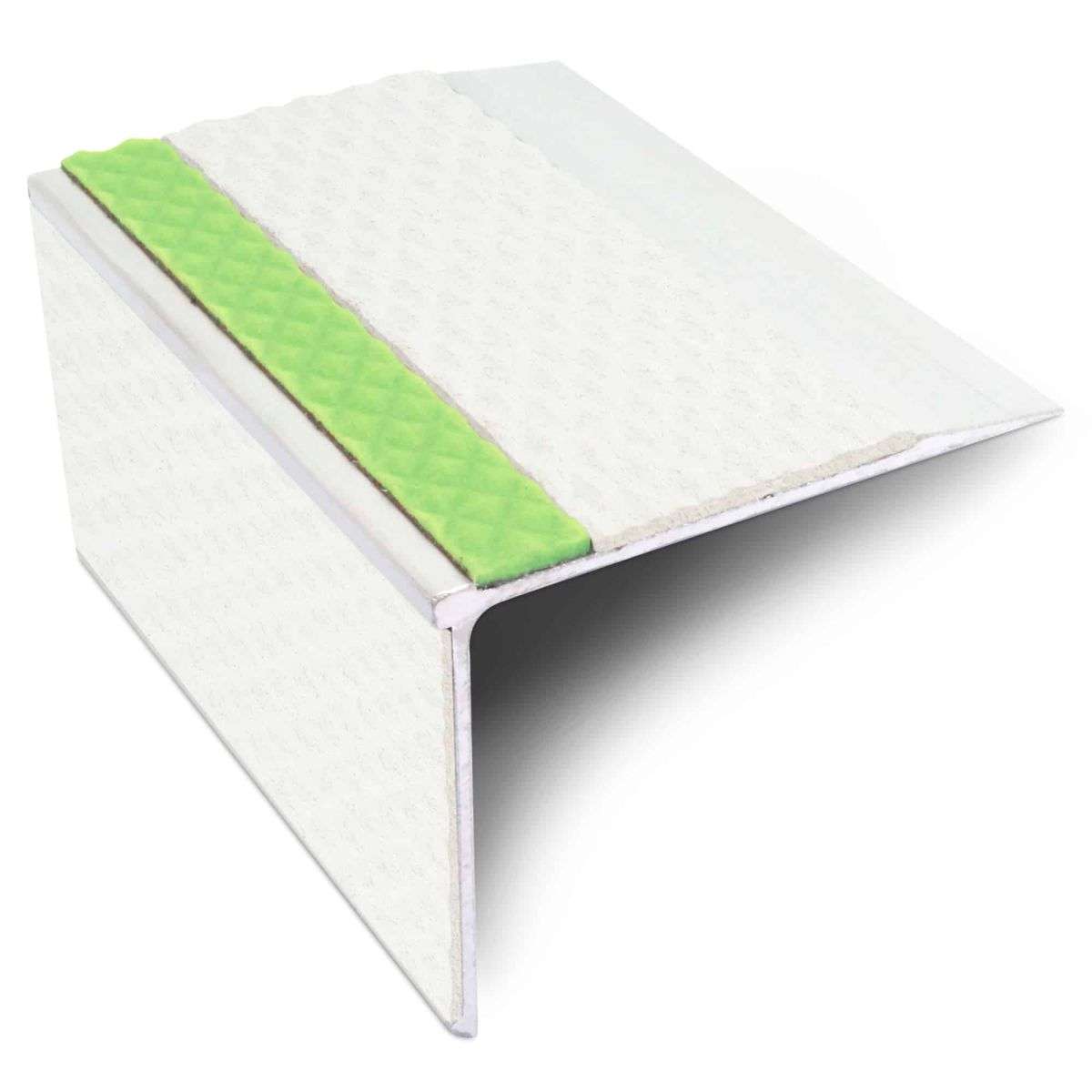 ASL27 75x58mm Tredsafe DDA Compliant Aluminium Non Slip Stair Nosing – Straight With Pvc Insert White Tredsafe