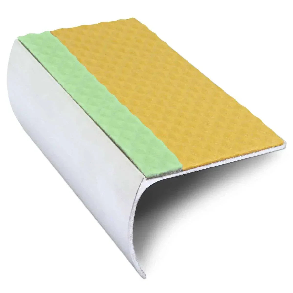 ASL03 Tredsafe 57x40mm Aluminium Non Slip Stair Nosing Edge Trim With Pvc Insert Yellow Tredsafe