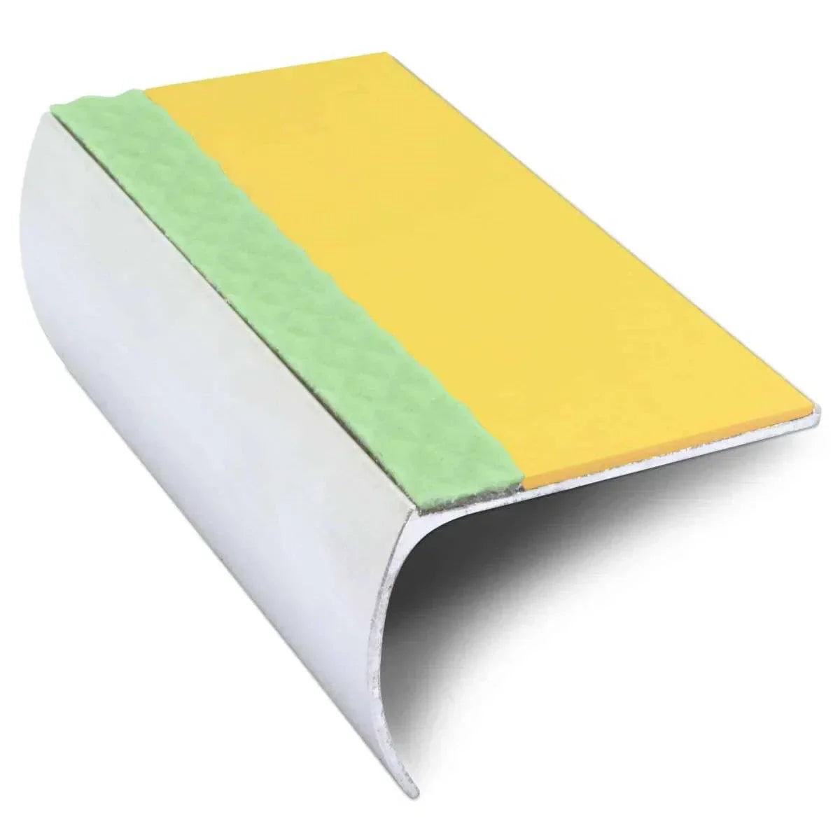 ASL03 57x40mm Aluminium Non Slip Stair Nosing Edge Trim With Pvc Insert Yellow