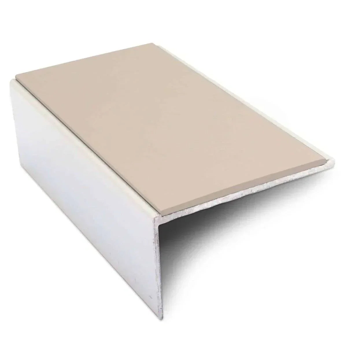 NSL01 56 x 32mm Aluminium Non Slip Stair Nosing Edge Trim With Pvc Insert Beige