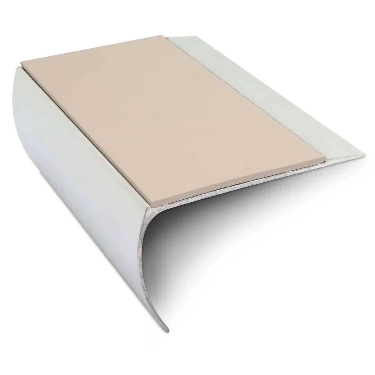 NSL25 69 x 40mm Aluminium Stair Nosing with PVC Anti-Slip Insert Beige