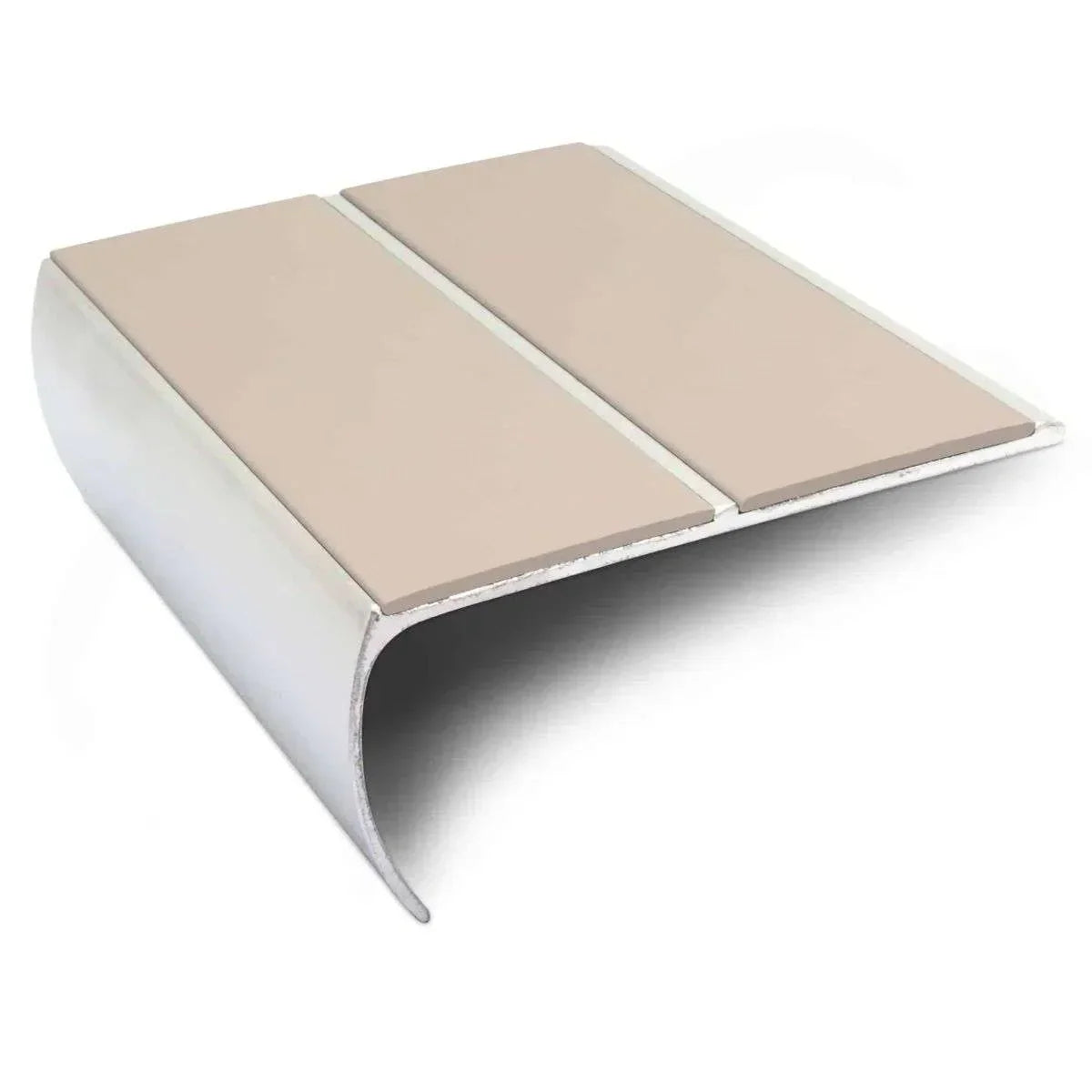 NSL29 Aluminium Anti-Slip Stair Nosing 87x40mm – Heavy-Duty Edge Trim with PVC Insert Beige