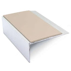 NSL15 66 x 32mm Aluminium Stair Edge Trim with PVC Anti-Slip Insert Beige Genesis