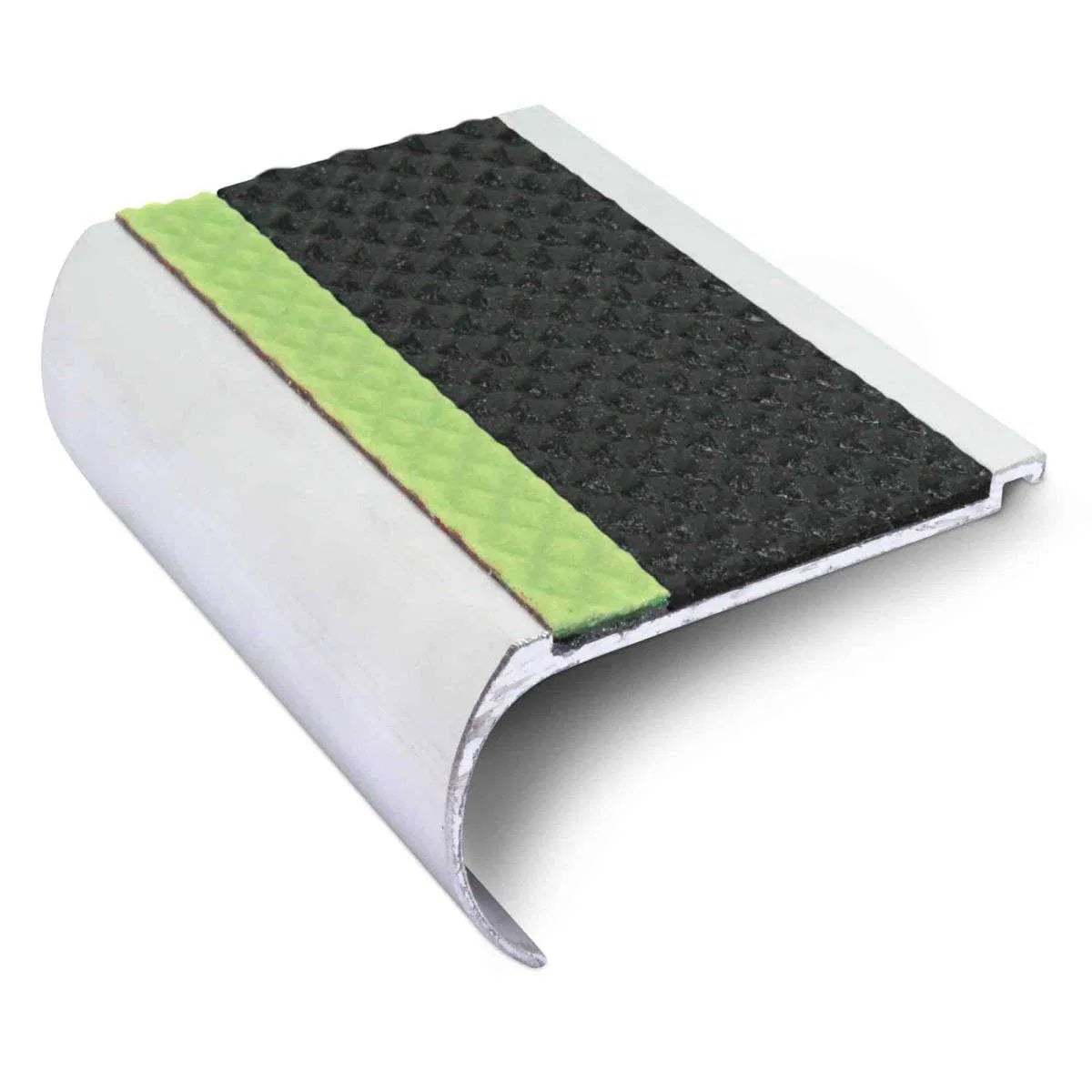 AHD07 70 x 40mm Aluminium Tredsafe Non Slip Stair Edge Trim Black Tredsafe