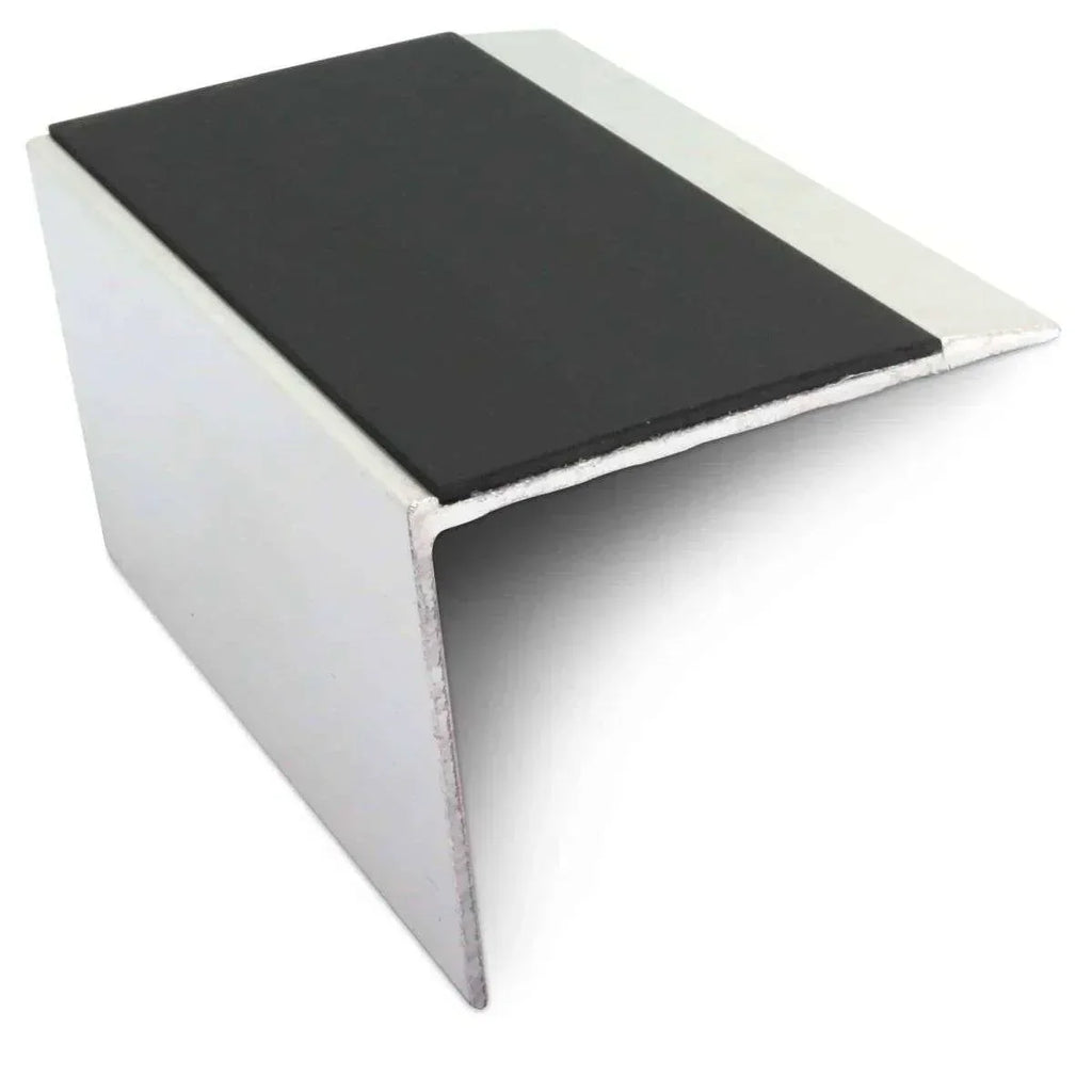 NSL21 67 x 55mm Aluminium Stair Nosing with PVC Anti-Slip & DDA Compliance Black