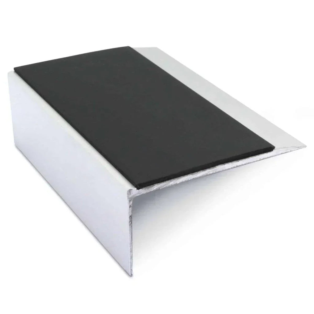NSL15 66 x 32mm Aluminium Stair Edge Trim with PVC Anti-Slip Insert Black Genesis