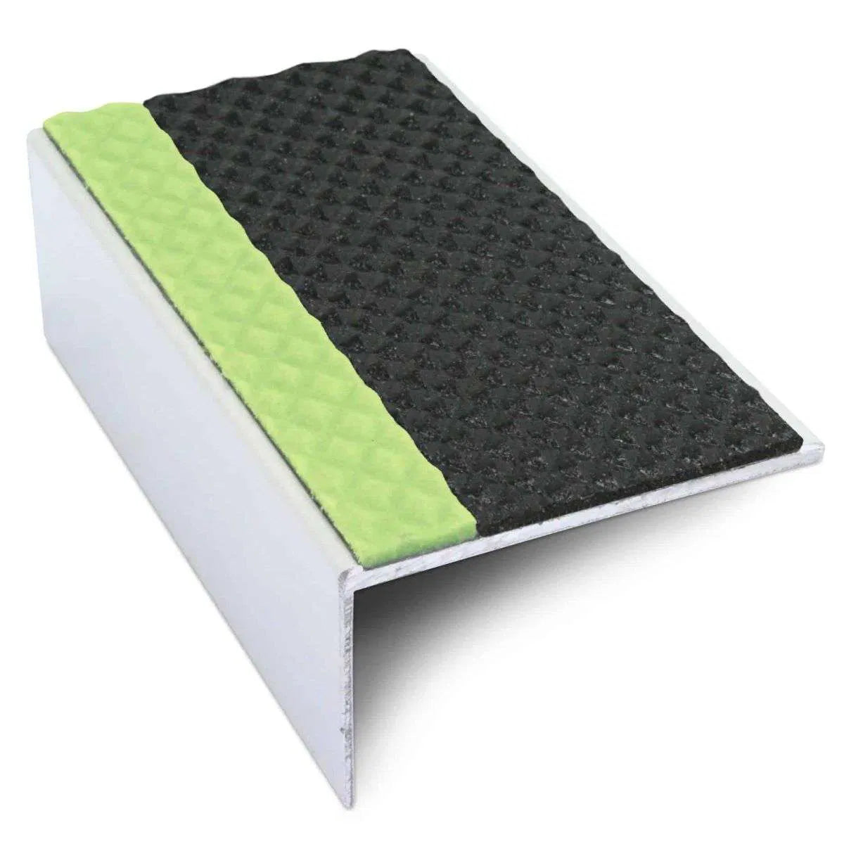 ASL01 Tredsafe 56x32mm Aluminium Non Slip Stair Nosing Edge Trim With Pvc Insert Black Tredsafe