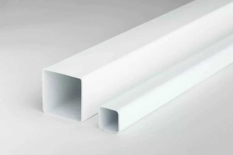 Black & White Durable PVC Plastic Box Section Square Tube