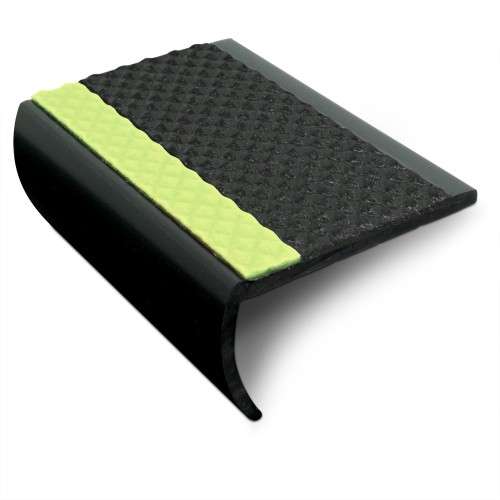 ASB 65 x 36mm Non Slip Tredsafe Aluminator Slimline PVC Stair Nosing Black Tredsafe