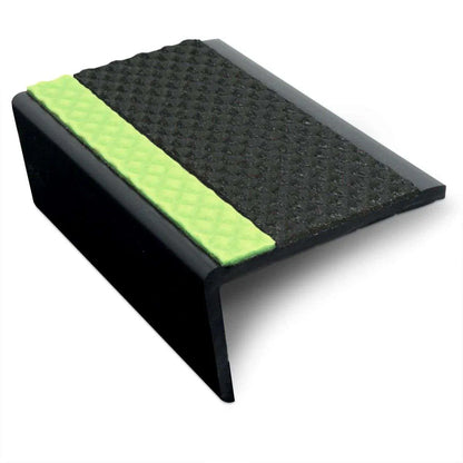 ASR - 63 x 35mm Tredsafe Non Slip Aluminator® Slimline PVC Stair Nosing Black Tredsafe