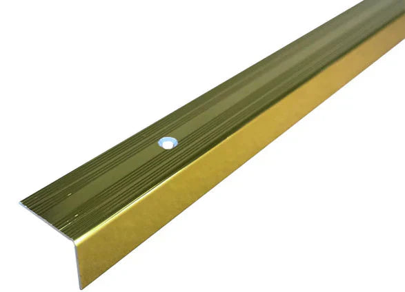 Aluminium Stair Nosing 25x20mm Anti-Slip Edge Trim S02 Brass Effect