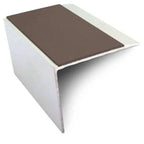 NSL21 67 x 55mm Aluminium Stair Nosing with PVC Anti-Slip & DDA Compliance Brown
