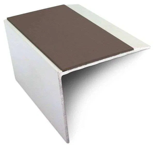 NSL21 67 x 55mm Aluminium Stair Nosing with PVC Anti-Slip & DDA Compliance Brown
