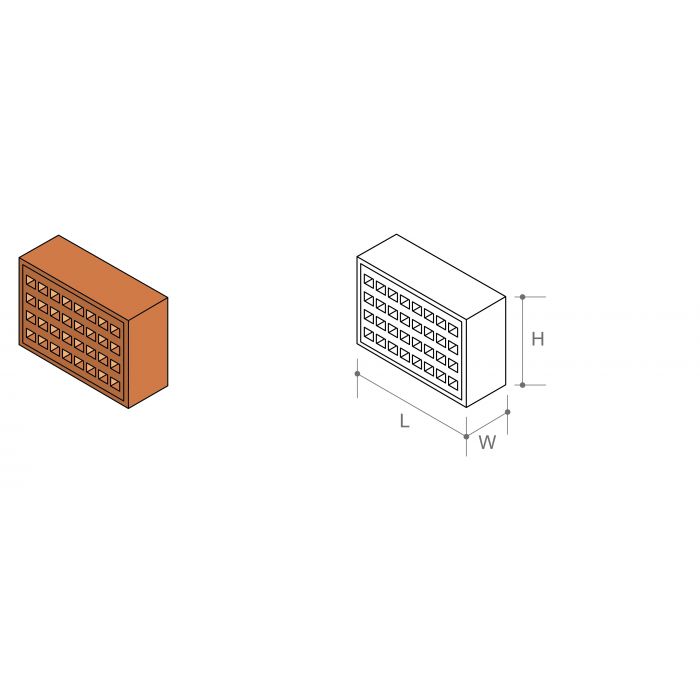 Buff Square Hole Airbrick - 215 x 140mm