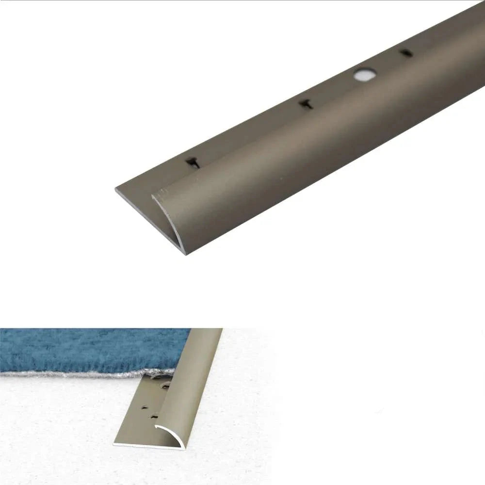 C07 10mm Aluminium Carpet Edge Trim – Anodised Finish Champagne 1.0m 1000mm x 10mm