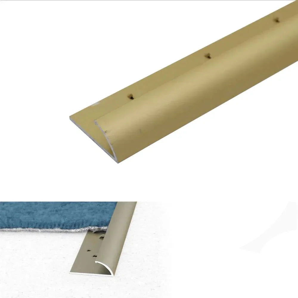 C07 10mm Aluminium Carpet Edge Trim – Anodised Finish Gold 1.0m 1000mm x 10mm